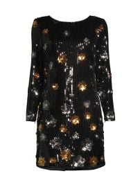 Women\'s Selene 3D Floral Sequin Minidress - Black Multi - at Saks Fifth Avenue