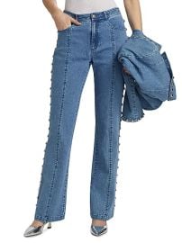 Women\'s Shailene Studded Flare Jeans - Blue Haze - at Saks Fifth Avenue