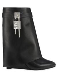 Women\'s Shark Lock Ankle Boots in Leather - Black - at Saks Fifth Avenue