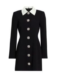 Women\'s Sheryl Crystal-Embellished Button-Front Shirtdress - Black Ivory - at Saks Fifth Avenue