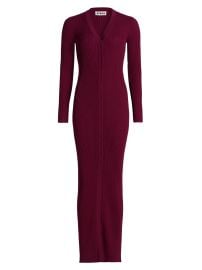 Women\'s Shoko Rib-Knit Button-Front Maxi Dress - Crimson - at Saks Fifth Avenue