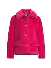 Women\'s Short Faux-Shearling Jacket - Magenta - at Saks Fifth Avenue