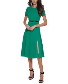 Women\'s Short-Sleeve Belted Midi Dress at Macys