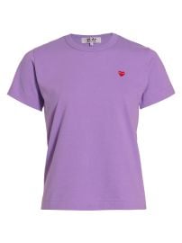 Women\'s Short-Sleeve Heart-Patch T-Shirt - Blue - at Saks Fifth Avenue