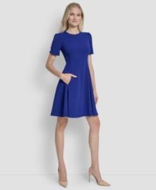 Women\'s Short-Sleeve Jewel Neck Dress at Macys