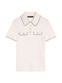 Women\'s Short-Sleeve Polo Shirt - Ecru - at Saks Fifth Avenue