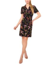 Women\'s Short-Sleeve Printed Knit Polo Dress at Macys