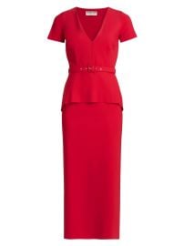 Women\'s Siaka V-Neck Peplum Midi-Dress - Passion - at Saks Fifth Avenue