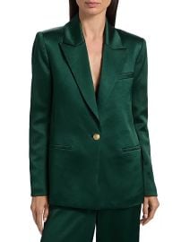 Women\'s Silas Satin Single-Breasted Blazer - Green Mystique - at Saks Fifth Avenue