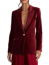 Women\'s Silas Velvet Single-Breasted Blazer - Oxblood - at Saks Fifth Avenue