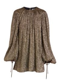 Women\'s Silk-Blend Lamé Minidress - Black Gold - at Saks Fifth Avenue