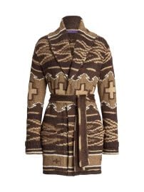 Women\'s Silk-Linen Shawl Collar Cardigan - Lux Tan Multi - at Saks Fifth Avenue