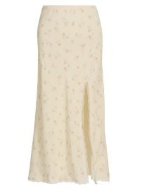Women\'s Silvia Floral Slit Midi-Skirt - Lemon Haze - at Saks Fifth Avenue