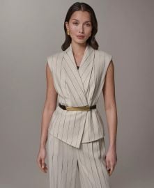 Women\'s Sleeveless Belted Vest and High Waisted Wide-Leg Pants at Macys