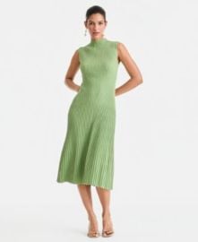 Women\'s Sleeveless Metallic Rib-Knit Sweater Dress, Exclusively at Macy\'s at Macys