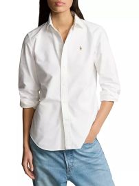 Women\'s Slim-Fit Oxford Shirt - Bsr White - at Saks Fifth Avenue