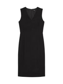 Women\'s Slim V-Neck Midi-Dress - Black - at Saks Fifth Avenue