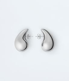 Women\'s Small Drop Earrings in Silver at Bottega Veneta