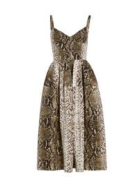 Women\'s Snakeskin Cotton Midi-Dress - Olive - at Saks Fifth Avenue