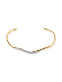 Women\'s Solanales Skinny Collar 14K-Gold-Plated & Crystal Necklace - Silver at Saks Fifth Avenue