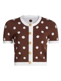 Women\'s Sona Polka Dot Knit Top - Cocoa Dot - at Saks Fifth Avenue