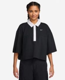 Women\'s Sportswear Short-Sleeve Oversized Polo Top at Macys