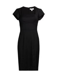 Women\'s Squareneck Wool-Blend Sheath Dress - Black - at Saks Fifth Avenue