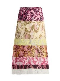 Women\'s Stan Floral Lace Striped Midi-Skirt - Burgundy - at Saks Fifth Avenue