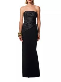 Women\'s Strapless Ruched Gown - Black - at Saks Fifth Avenue