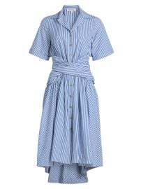 Women\\\'s Stripe Tie Shirtdress - Blue Stripe - at Saks Fifth Avenue