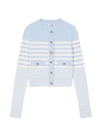 Women\'s Striped Cardigan - Sky Blue - at Saks Fifth Avenue