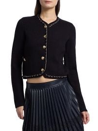 Women\'s Structured Benoite Rib-Knit Cardigan - Navy - at Saks Fifth Avenue