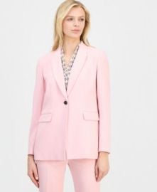 Women\'s Structured Stretch Notched-Collar One-Button Blazer at Macys
