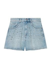 Women\'s Studded Denim Shorts - Blue - at Saks Fifth Avenue