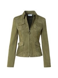 Women\'s Suede Jacket - Khaki - at Saks Fifth Avenue