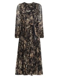 Women\'s Sunray Pleated Long-Sleeve Maxi Dress - Black Mockingbird - at Saks Fifth Avenue