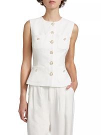 Women\'s Susanna Stretch Crepe Vest - White - at Saks Fifth Avenue
