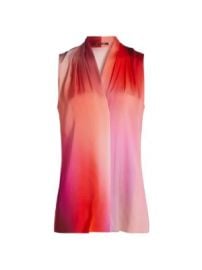 Women\'s Sydonie Printed Stretch Silk Sleeveless Blouse - Poppy Multi - at Saks Fifth Avenue