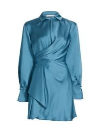 Women\'s Talit Draped Satin Minidress - Celestial - at Saks Fifth Avenue