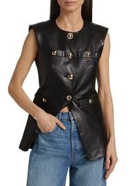 Women\'s Tamara Leather Vest - Black - at Saks Fifth Avenue
