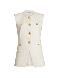 Women\'s Tamara Linen-Blend Vest - Off White - at Saks Fifth Avenue