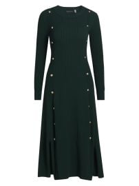 Women\'s Tamara Rib-Knit Midi-Sweaterdress - Deep Forest - at Saks Fifth Avenue