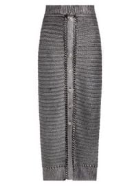 Women\'s Tani Metallic Cotton Midi-Skirt - Jet Silver Foil - at Saks Fifth Avenue