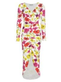 Women\'s Tatangela Floral Ruched Midi-Dress - Vibrant Flowers - at Saks Fifth Avenue