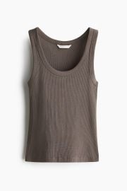 Women\\\'s Taupe Ribbed Tank Top | H&M US at H&M