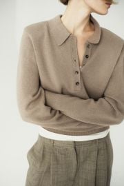 Women\'s Taupe Shoulder-Pad Polo Sweater | H&M US at H&M