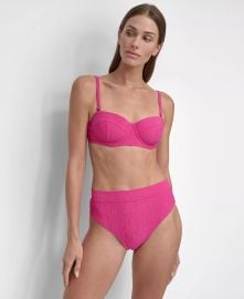 Women\'s Textured Molded Balconette Bikini Top & High-Waist Bottoms at Macys