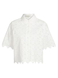 Women\'s The Deco Eyelet Top - White - at Saks Fifth Avenue