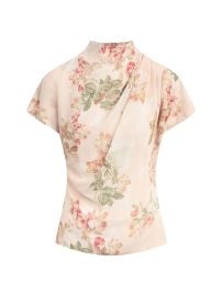 Women\'s The Graceful Floral Draped Short-Sleeve Top - Light Peach Roseg - at Saks Fifth Avenue