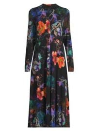 Women\'s The Janie Floral Mockneck Midi-Dress - Midnight Scarf Print - at Saks Fifth Avenue